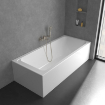 Baterie cadă-duș Villeroy&Boch, Architectura Square, montaj pe perete, brushed nickel